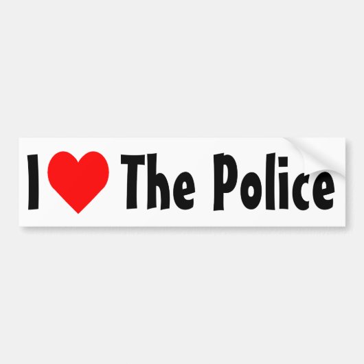 Ik hou van de politie bumpersticker (Voorkant)
