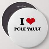 Ik hou van de poolvault ronde button 6,0 cm (Voorkant /achterkant)