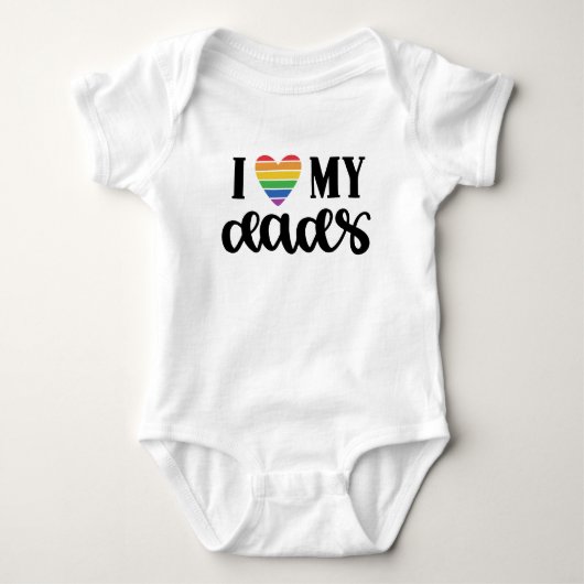 Ik hou van de regenboog hart van mijn papa's romper (Voorkant)