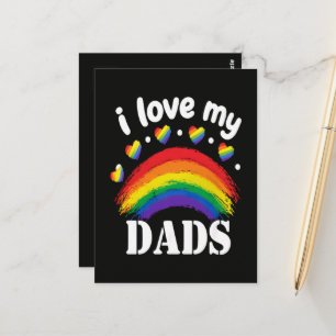 Ik hou van de regenboog trots van mijn papa's briefkaart