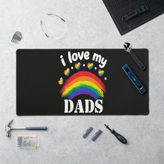 Ik hou van de regenboog trots van mijn papa's bureaumat (Werkstation)