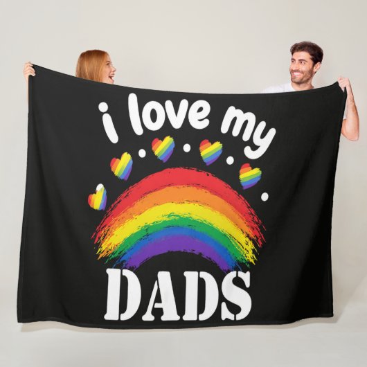 Ik hou van de regenboog trots van mijn papa's fleece deken (In situ)