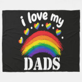 Ik hou van de regenboog trots van mijn papa's fleece deken (Voorkant (Horizontaal))