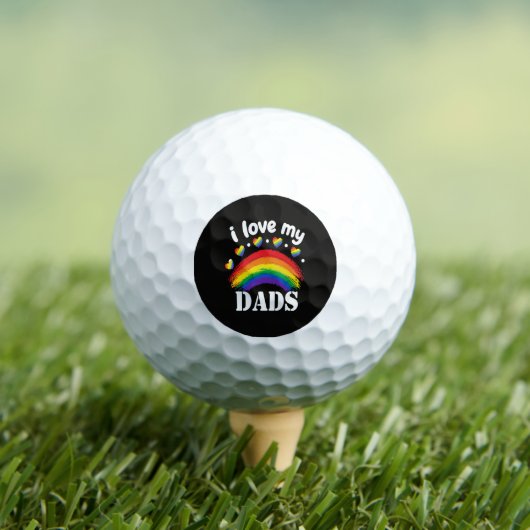 Ik hou van de regenboog trots van mijn papa's golfballen (Insitu Shirt)