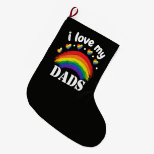 Ik hou van de regenboog trots van mijn papa's grote kerstsok