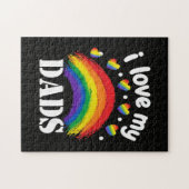 Ik hou van de regenboog trots van mijn papa's legpuzzel (Horizontaal)
