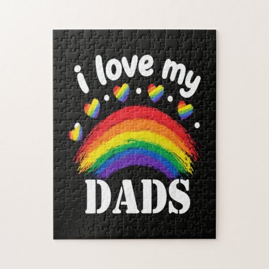 Ik hou van de regenboog trots van mijn papa's legpuzzel (Verticaal)