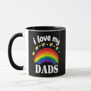 Ik hou van de regenboog trots van mijn papa's mok