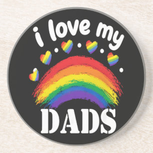 Ik hou van de regenboog trots van mijn papa's zandsteen onderzetter
