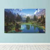 Ik hou van de Rocky Mountain Stretched Canvas Prin (Insitu (Houten vloer))