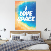 Ik hou van de ruimte canvas afdruk (Insitu (Slaapkamer))