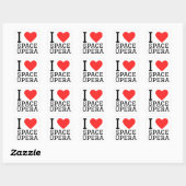 Ik hou van de ruimte opera vierkante sticker (Vel)