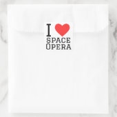 Ik hou van de ruimte opera vierkante sticker (Tas)