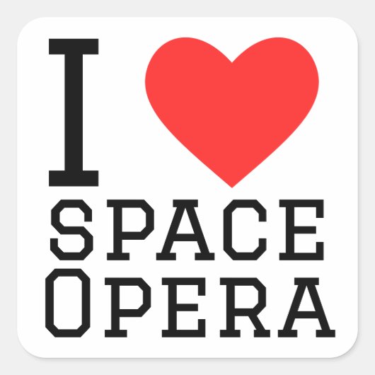 Ik hou van de ruimte opera vierkante sticker (Voorkant)