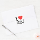 Ik hou van de ruimtefilm vierkante sticker (Envelop)