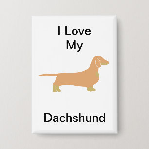 Ik hou van de silhouet van mijn dachshund hertenkl button