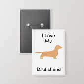 Ik hou van de silhouet van mijn dachshund hertenkl button (Voorkant / Achterkant)