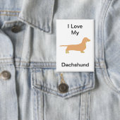 Ik hou van de silhouet van mijn dachshund hertenkl button (Insitu)