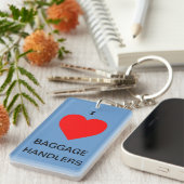 Ik hou van de sleutelketen van bagageafhandelaars/ sleutelhanger (Voorkant Rechts)