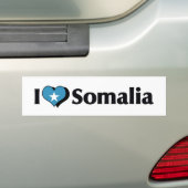 Ik hou van de Somalische vlag Bumpersticker (Op auto)