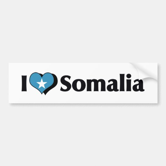 Ik hou van de Somalische vlag Bumpersticker (Voorkant)