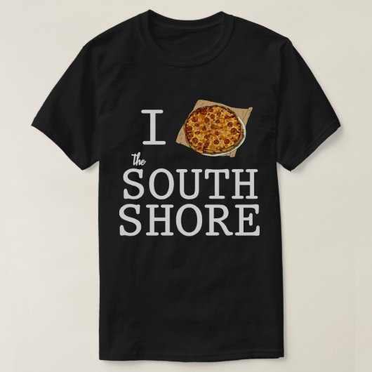 Ik hou van de South Shore MA Bar Pizza T-shirt (Design voorkant)