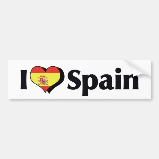 Ik hou van de Spaanse vlag Bumpersticker (Voorkant)