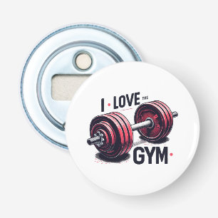 Ik hou van de sportschool button flesopener