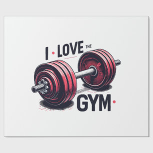 Ik hou van de sportschool cadeaupapier