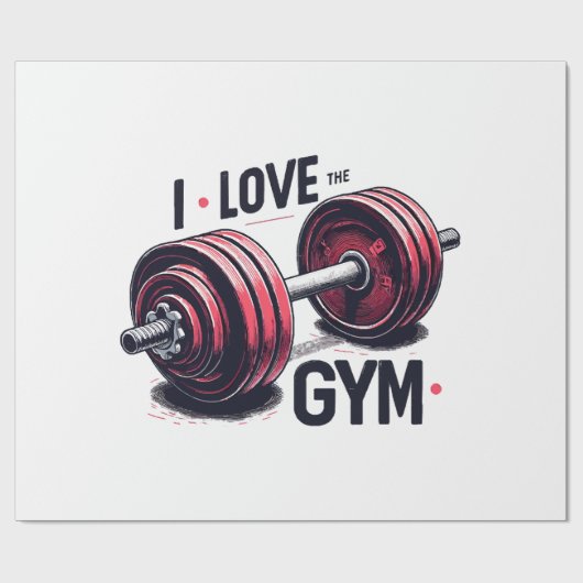 Ik hou van de sportschool cadeaupapier (Vlak)