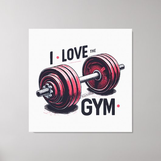 Ik hou van de sportschool canvas afdruk (Voorkant)
