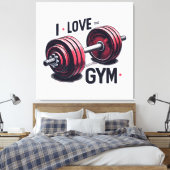 Ik hou van de sportschool canvas afdruk (Insitu (Slaapkamer))