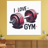 Ik hou van de sportschool canvas afdruk (Insitu (Woonkamer))