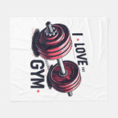 Ik hou van de sportschool fleece deken (Voorkant (Horizontaal))