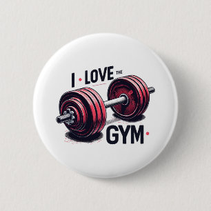 Ik hou van de sportschool ronde button 5,7 cm