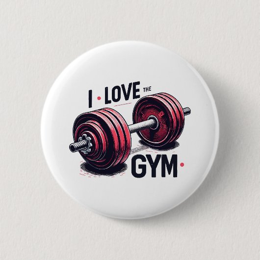 Ik hou van de sportschool ronde button 5,7 cm (Voorkant)