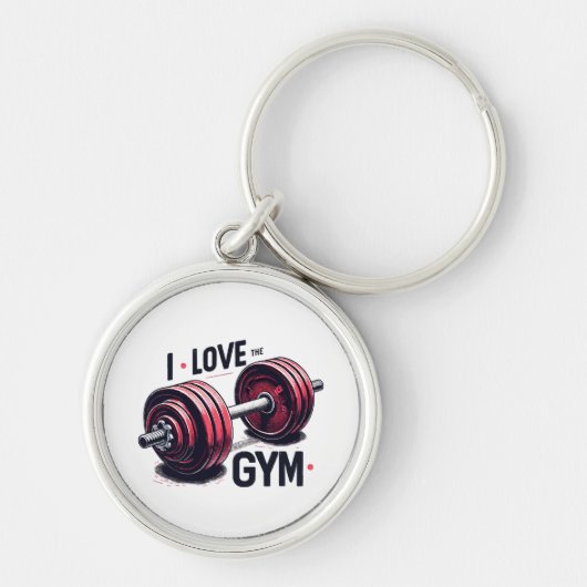 Ik hou van de sportschool sleutelhanger (Voorkant)