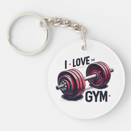 Ik hou van de sportschool sleutelhanger (Voorkant)