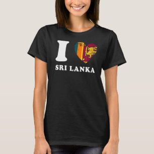 Ik hou van de Sri Lanka Heart Flag Sri Lanka T-shirt