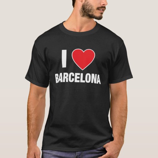 Ik hou van de stad BARCELONA in Spanje met het har T-shirt (Voorkant)