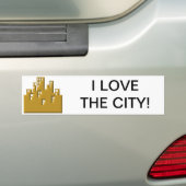 Ik hou van de stad bumpersticker (Op auto)
