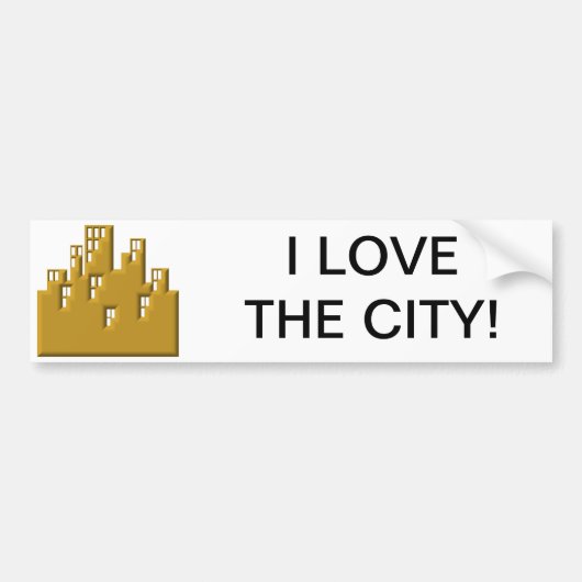 Ik hou van de stad bumpersticker (Voorkant)