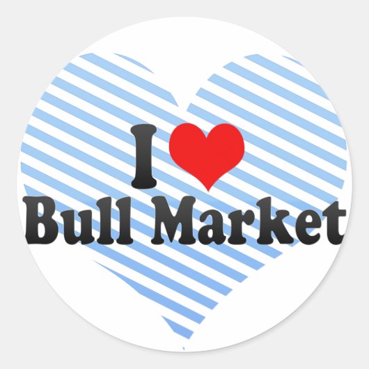 Ik hou van de stierenmarkt ronde sticker (Voorkant)