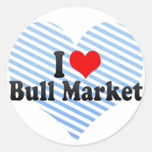 Ik hou van de stierenmarkt ronde sticker