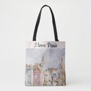 Ik hou van de straatarchitectuur van Parijs Tote Bag