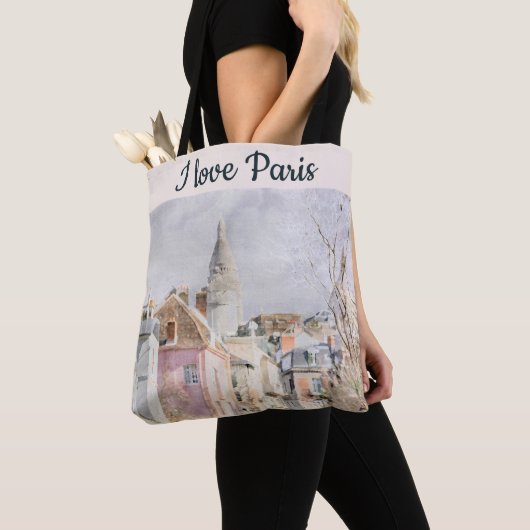 Ik hou van de straatarchitectuur van Parijs Tote Bag (Dichtbij)