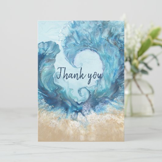 Ik hou van de strand Dank je kaart (Staand voorkant)