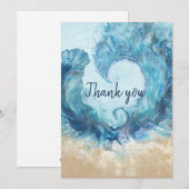 Ik hou van de strand Dank je kaart (Voorkant / Achterkant)