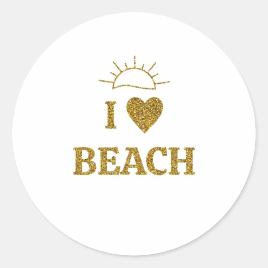 Ik hou van de strand Sticker (Voorkant)