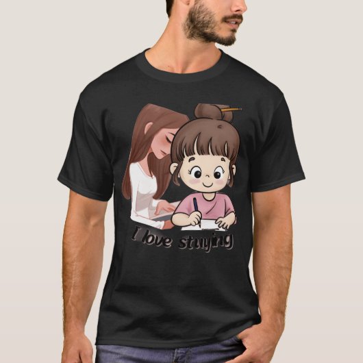 Ik hou van de studerende jongen t-shirt (Voorkant)
